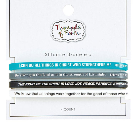 Silicone Bracelet - I can do all things- 4pc