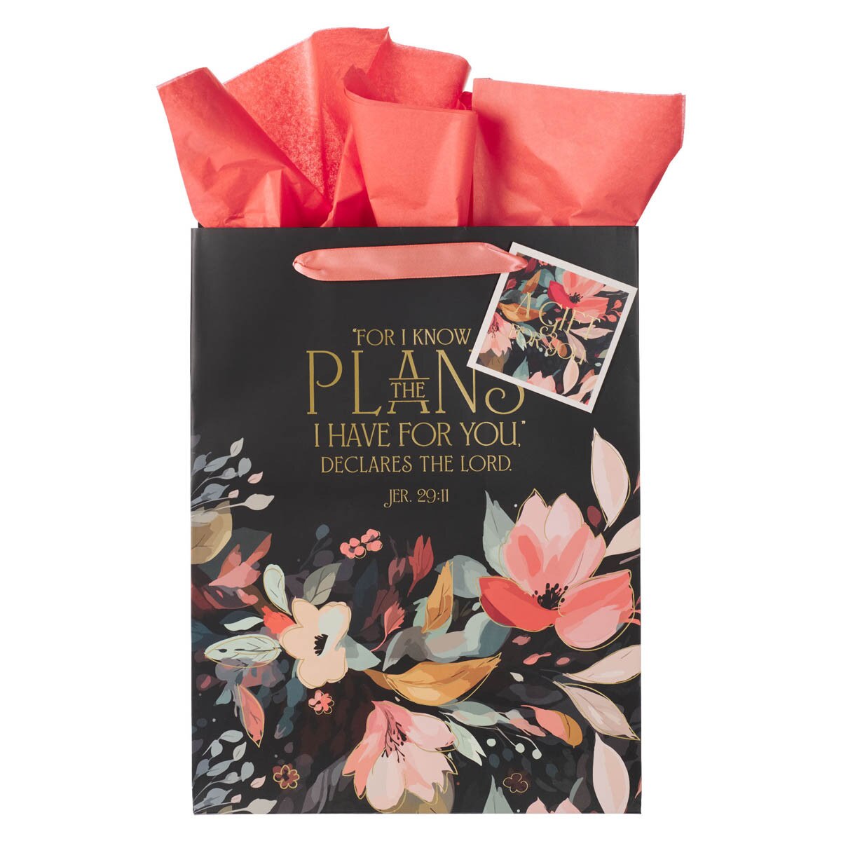 Hope and a Future Midnight Botanical Large Portrait Gift Bag