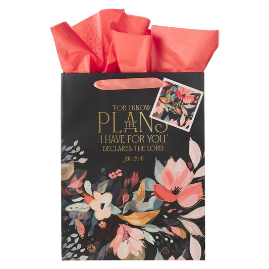 Hope and a Future Midnight Botanical Large Portrait Gift Bag