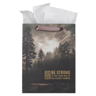 Be Strong in the Lord Woodland Large Portrait Gift Bag - Ephesians 6:10