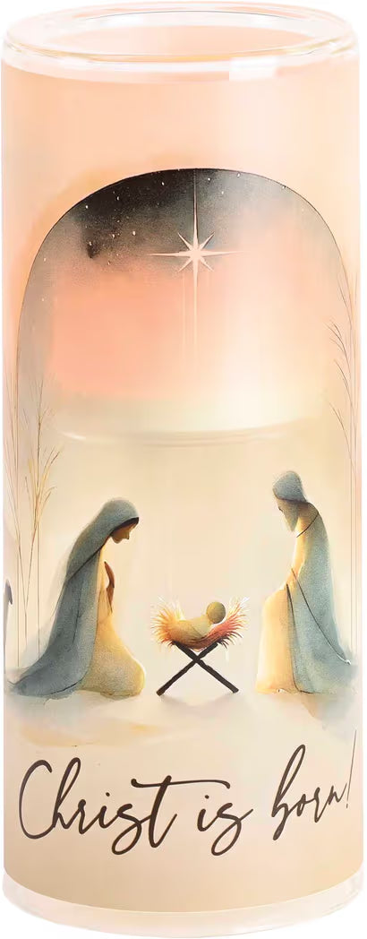 Candleholder Nativity Christ Is Born 10H