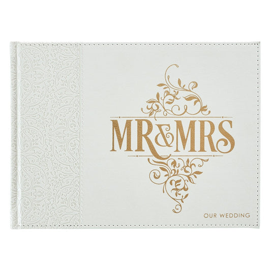 White Lace Mr. & Mrs. Wedding Guest Book