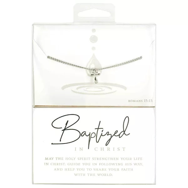 Baptized Strengthen Your Life Encouraging Verse, Silver, Stainless Steel Necklace
