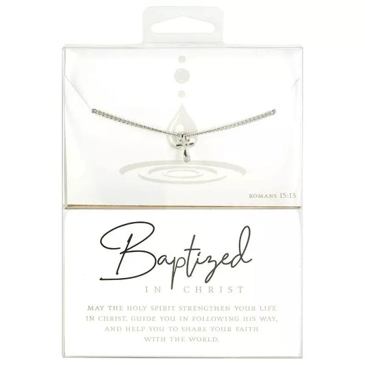 Baptized Strengthen Your Life Encouraging Verse, Silver, Stainless Steel Necklace
