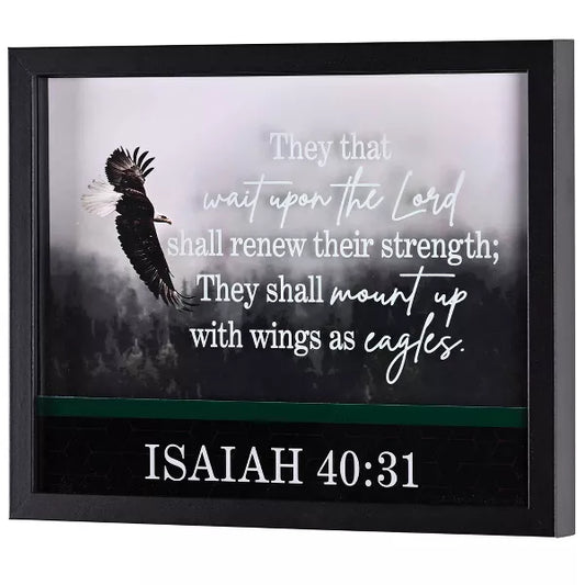 Shall Renew Their Strength 12 x 15 Inch Shadow Box Wall and Tabletop Frame