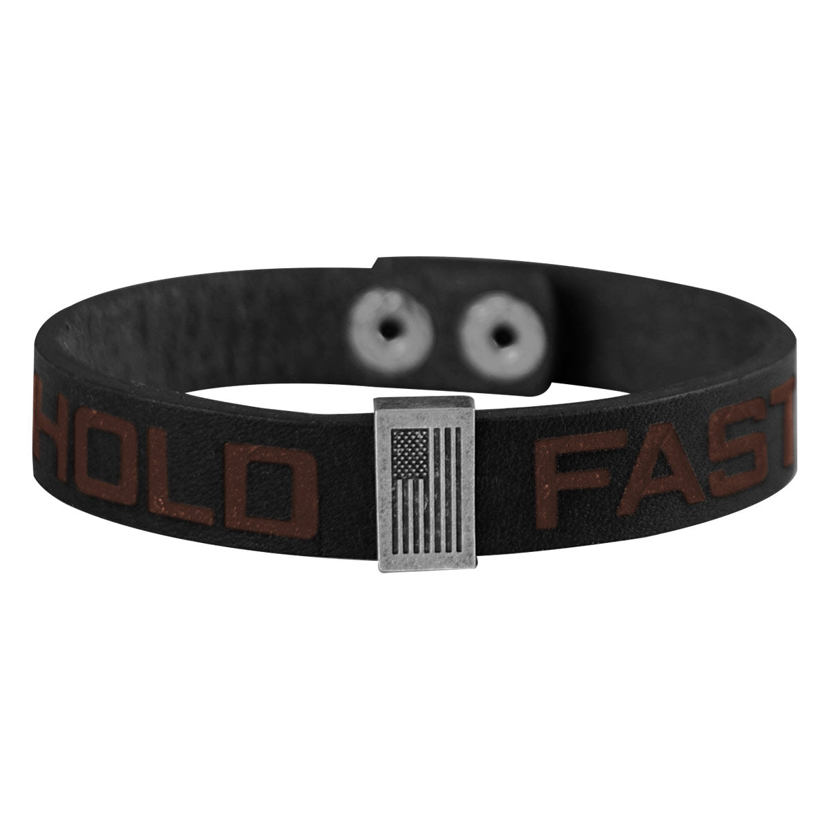 Hold Fast Bracelet - Flag Snap Black