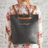 Convertible Felt Backpack - Be Strong and Courageous