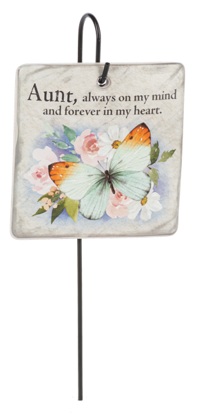 Memorial Plaque Stake - Aunt, always on my mind and forever in my heart.