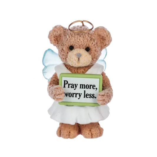 Celebration Bear Figurine - Pray More, Worry Less
