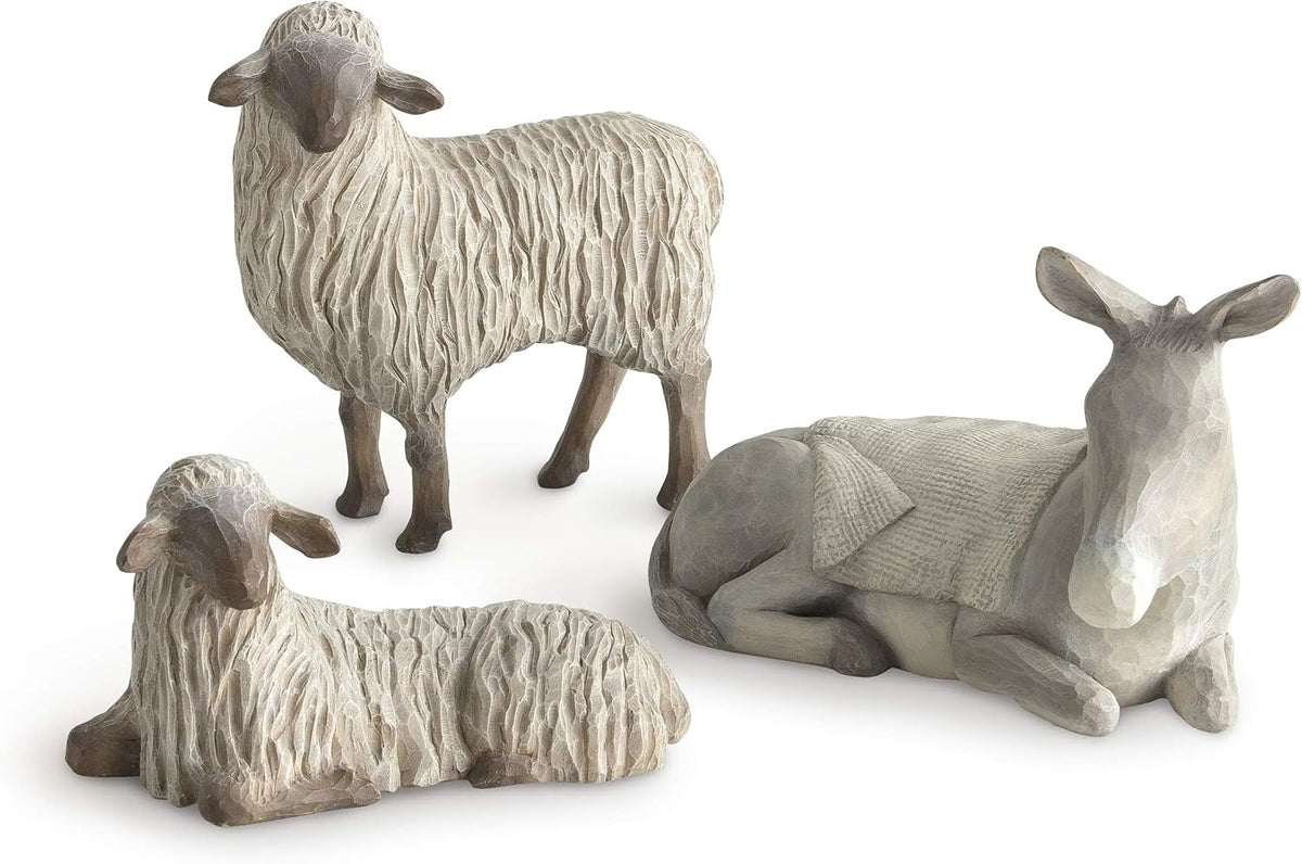 [has 3 boxes] Large Willow Tree The Holy Family- includes animals and backdrop