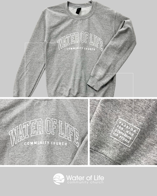 WOL 2025 Varsity Crewneck Sweater, Heather Gray