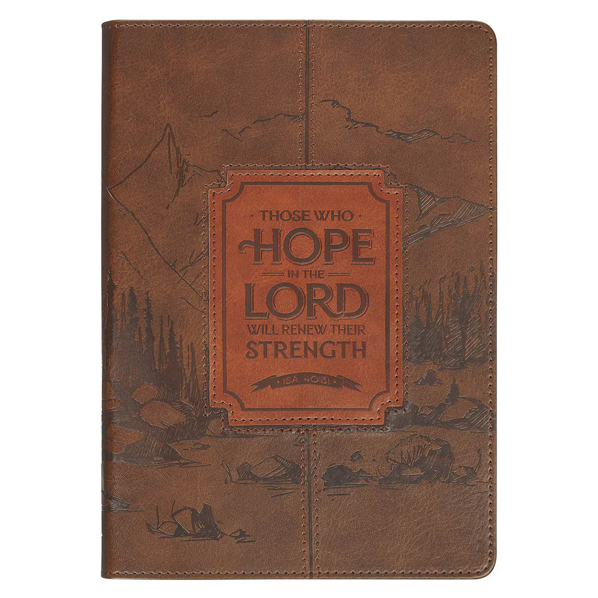 Hope in the Lord Chestnut Brown Faux Leather Classic Journal - Isaiah 40:31