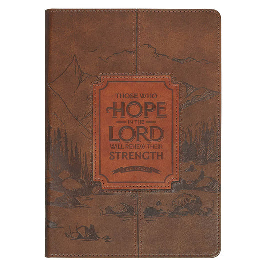 Hope in the Lord Chestnut Brown Faux Leather Classic Journal - Isaiah 40:31