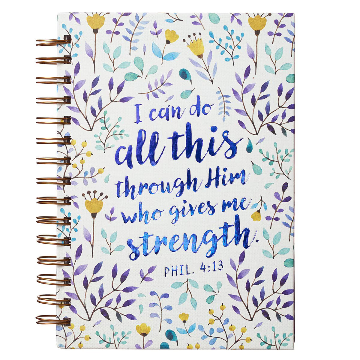 Journal Spiral-bound Purple/White Floral I
Can Do All This Phil. 4:13