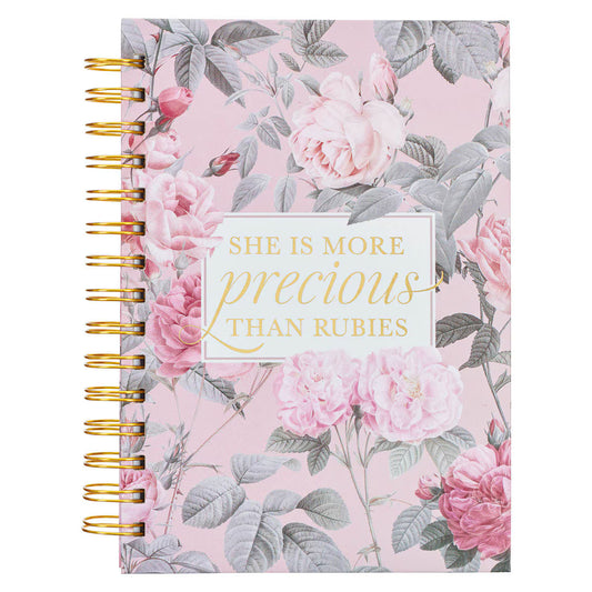 Journal Spiral-bound Pink Floral More
Precious Than Rubies Prov. 31:10