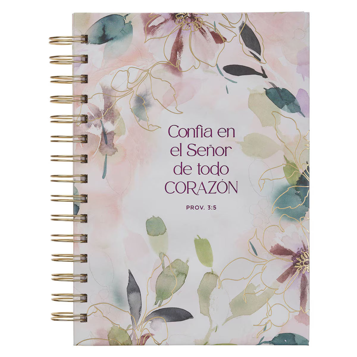 Journal Spiral-bound Floral Confía en el
Señor Prov. 3:5