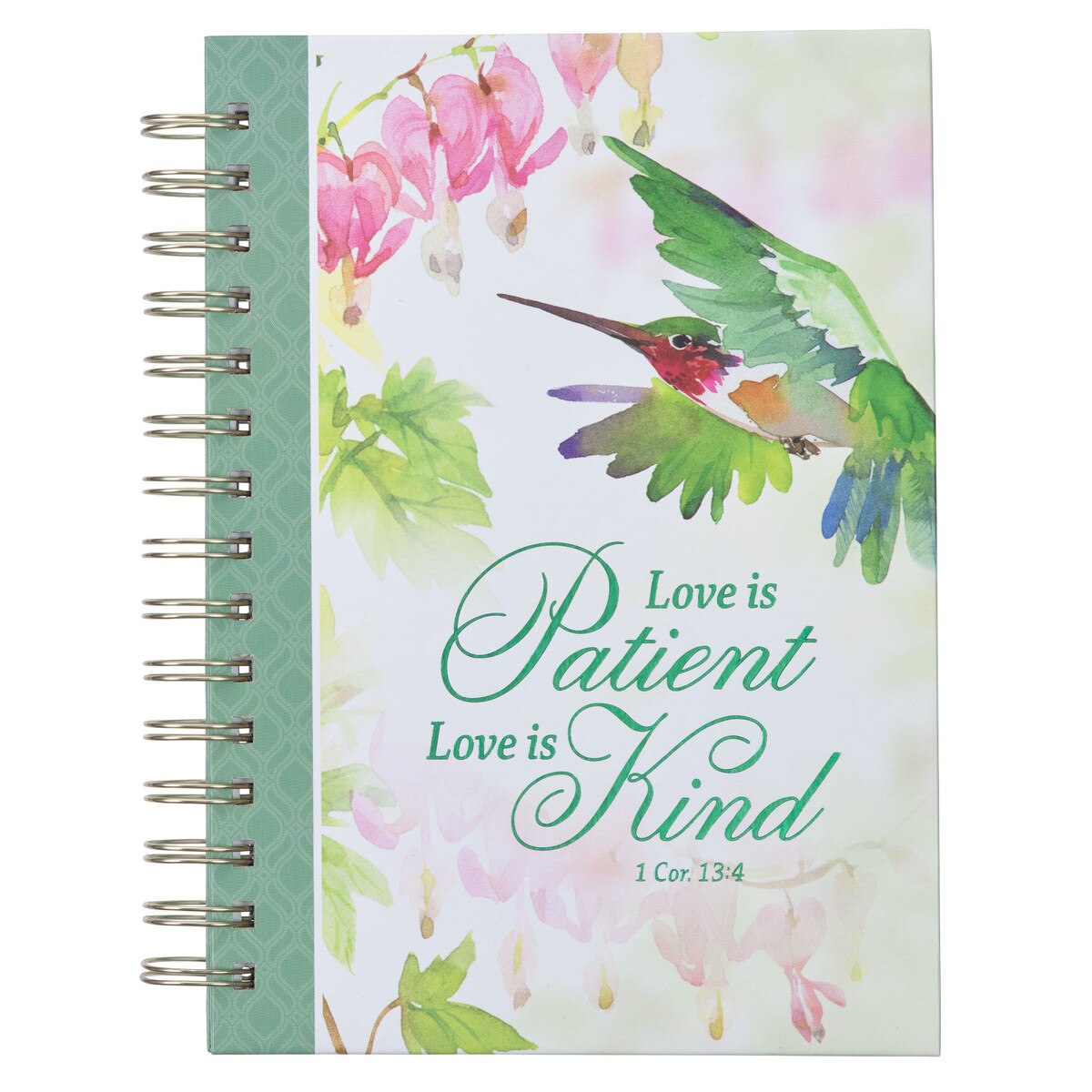 Journal Spiral-bound Green Love 1 Cor.
13:4