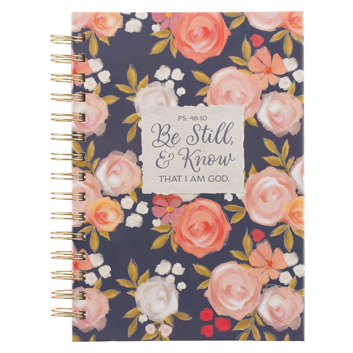 Be Still and Know Painted Peonies Spiral Journal - Psalm 46:10