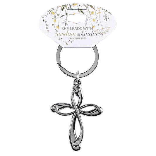 Keyring Cross She Leads With Wisdom