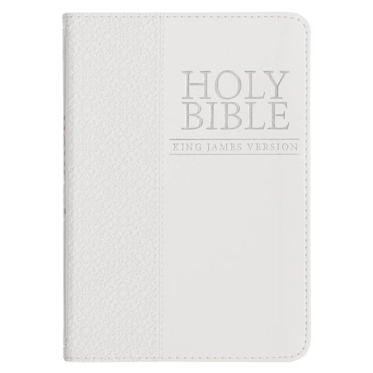 White Faux Leather Compact King James Version Bible