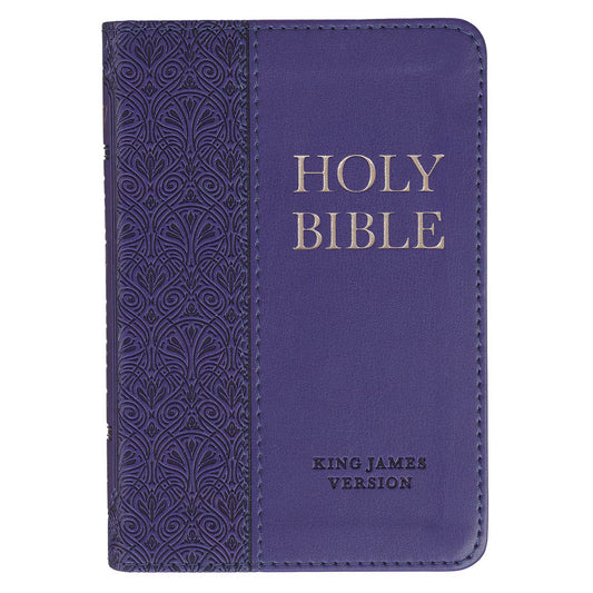 Purple Faux Leather King James Version Mini Pocket Bible