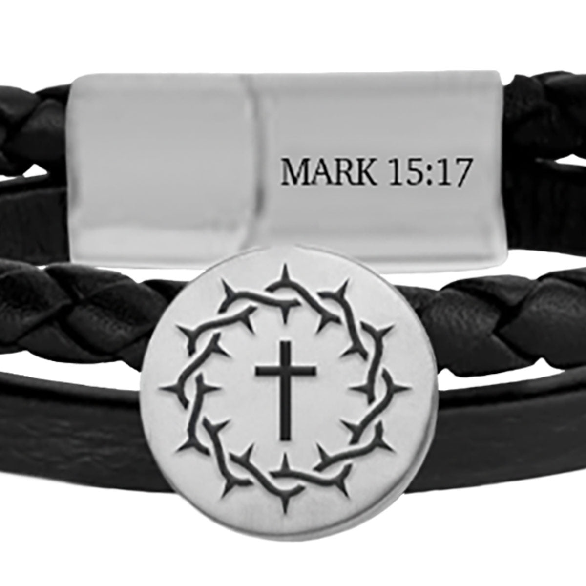 Kerusso Bracelet - Crown Cross Braided Metal