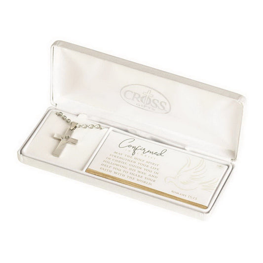 Baptism Cutout Cross Men's Necklace, 24" Chain
