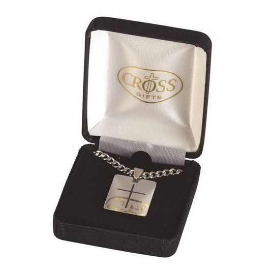 Stainless Steel Jeremiah 17:7 Dogtag Necklace, 24" Chain