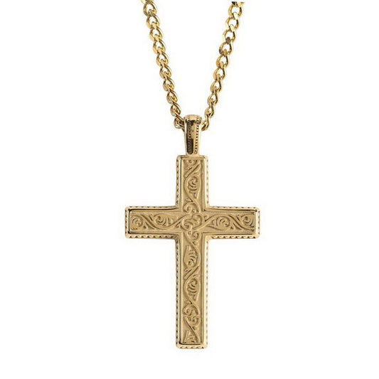 Cross Gold Plated Necklace, 24" Chain