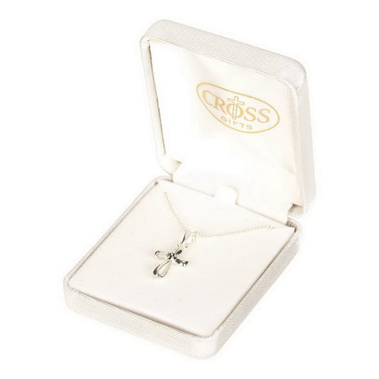 Infinity Cross Silver Necklace, 16" Chain