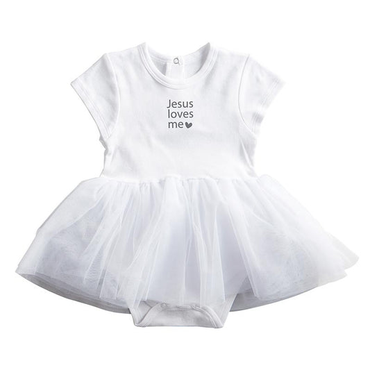 Snapshirt Tutu Dress - Jesus Loves Me, 6-12M