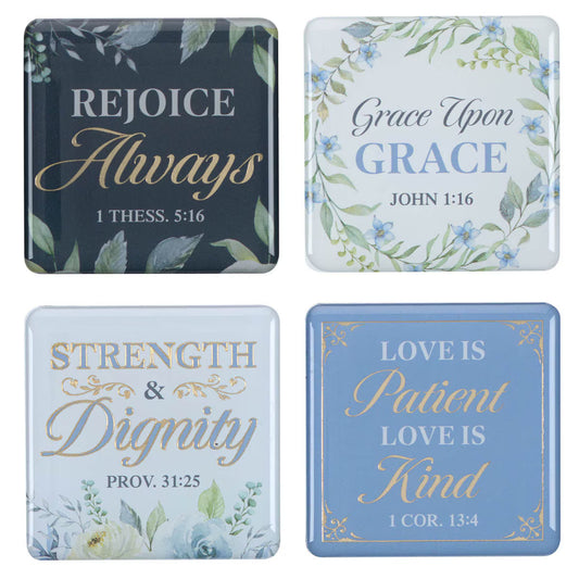 Strength and Dignity Indigo Rose Magnets