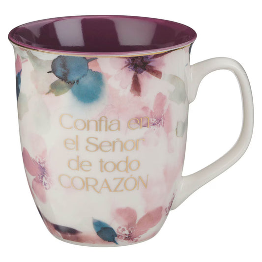 Mug White/Purple Confía en el Señor
Prov. 3:5