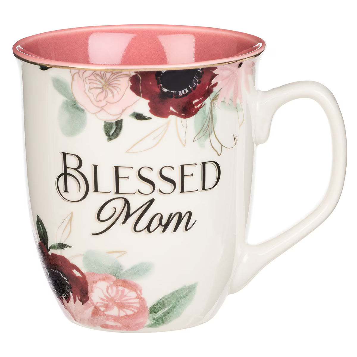 Blessed Mom Pink Floral Ceramic Coffee Mug