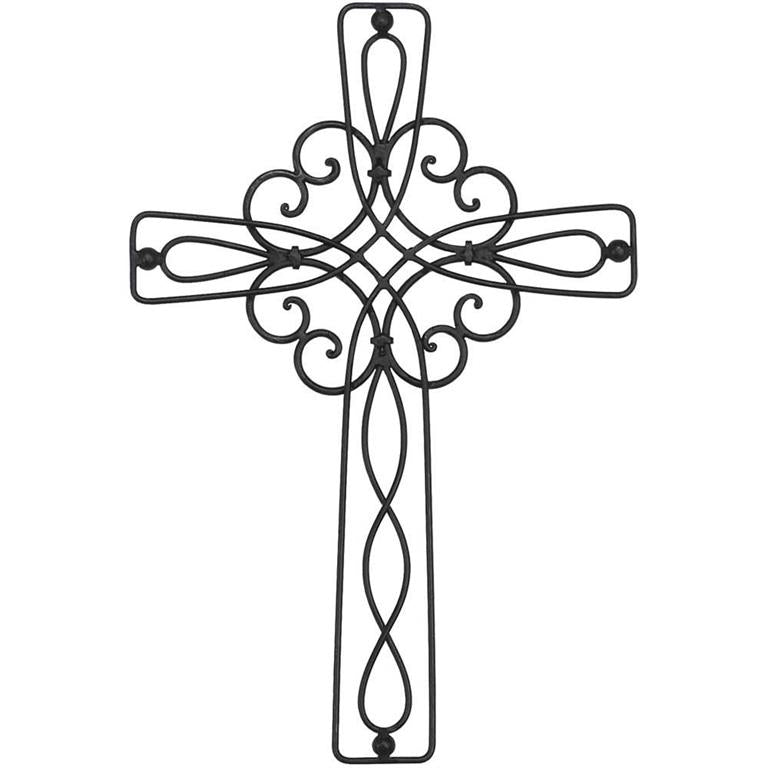 Floral Metal Wall Cross