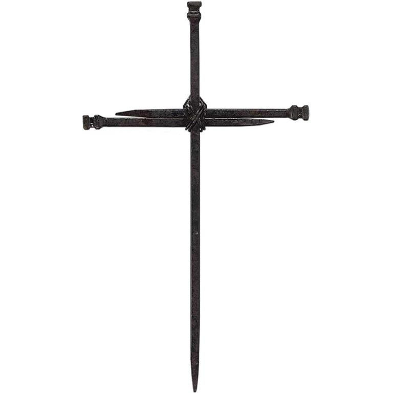 Tall Metal Nails Wall Cross