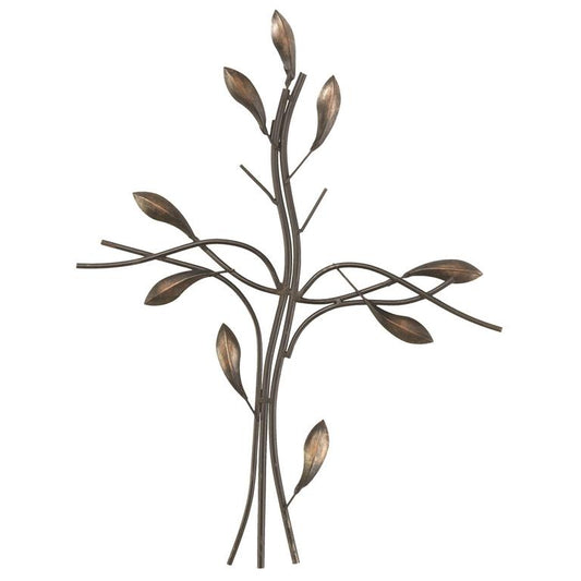 Metal Wall Cross Tree Black 22in