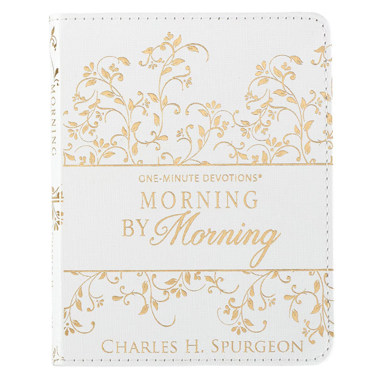 Morning by Morning White Faux Leather One-Minute Devotions by Charles H. Spurgeon