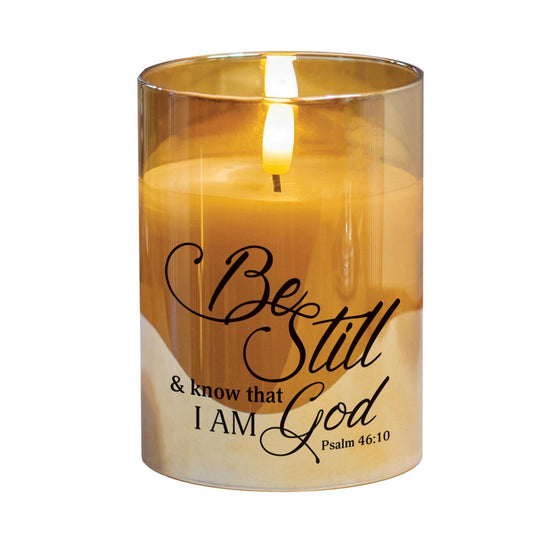 LED Candle Be Still & Know Ps 46:10 4in