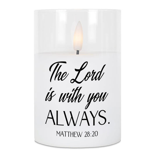 LED Candle Lord Is With-Matt 28:20 4in