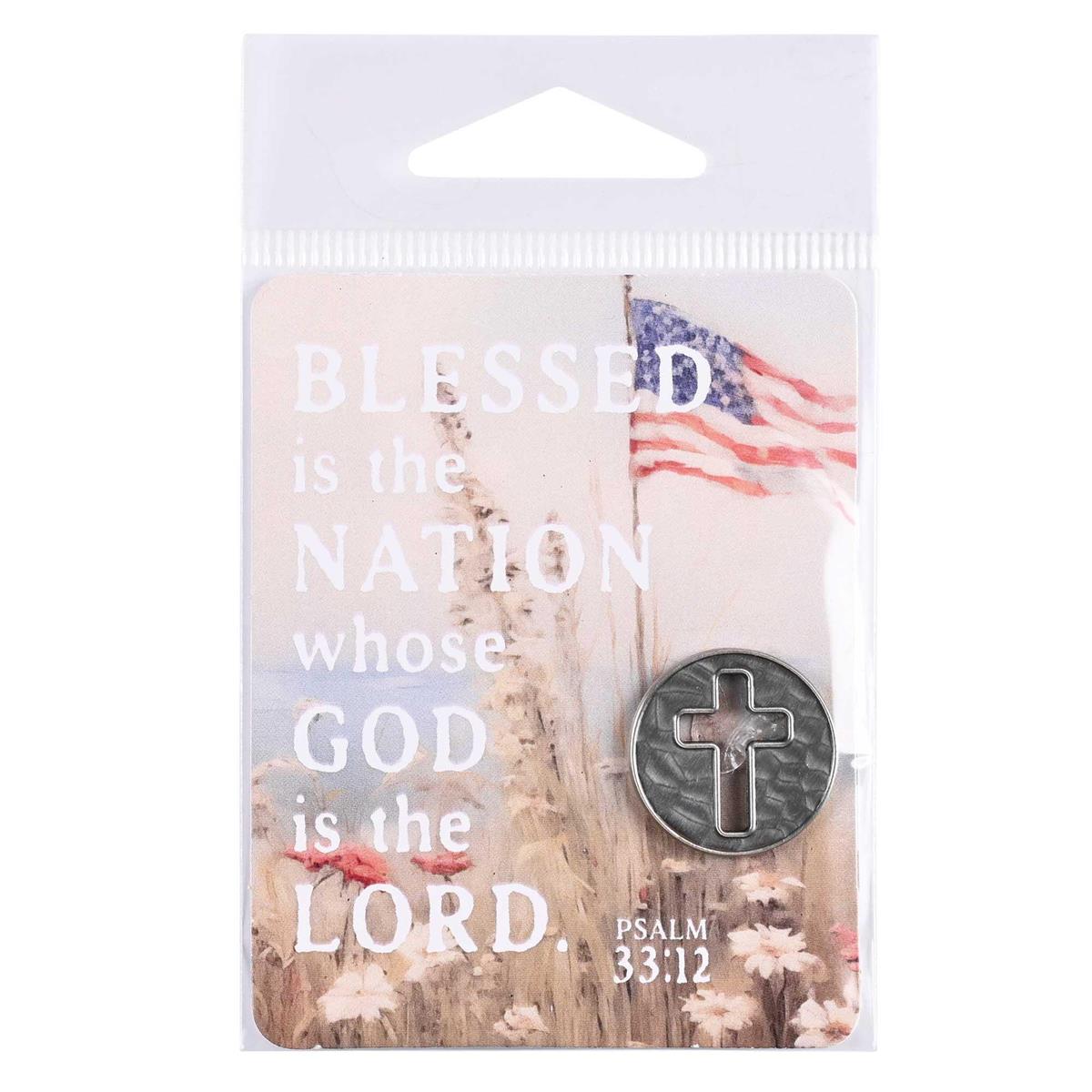 Pocket Coin Cross Blessed Is The Nation