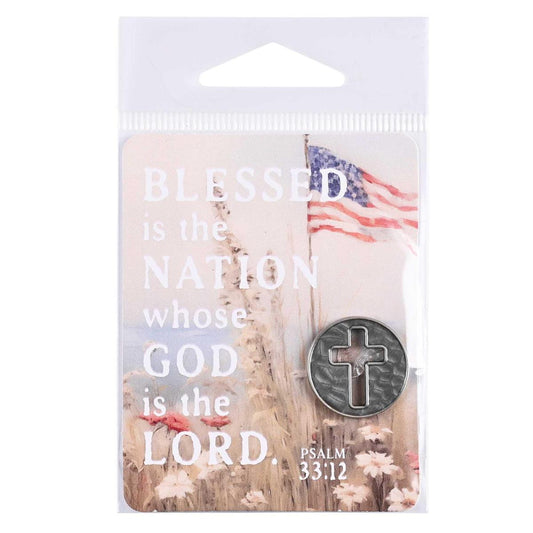 Pocket Coin Cross Blessed Is The Nation