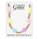 Beaded Cross Necklace, 14-16" L
