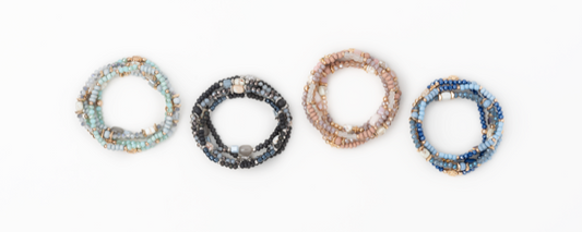 Simply Noelle Metal Stacked Bracelet- Small Beads