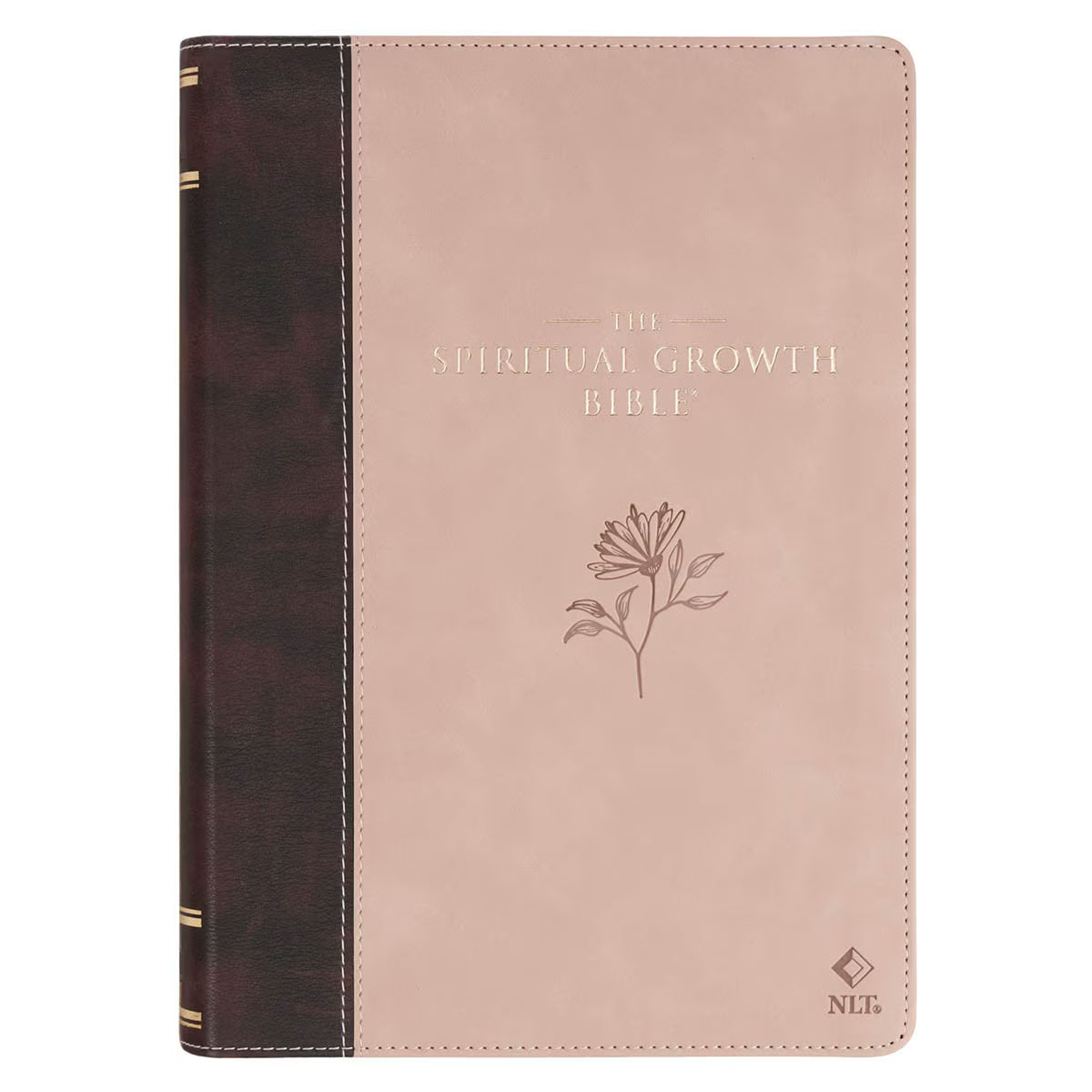 Brown and Blush Pink Faux Leather Spiritual Growth Bible