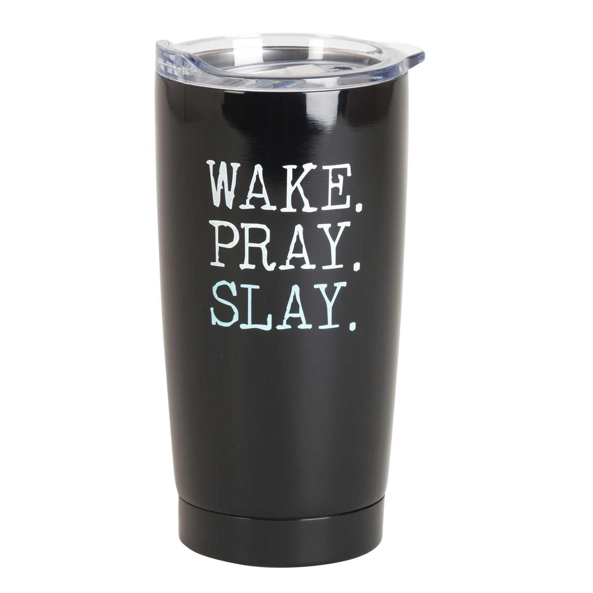 Tumbler Wake Pray Slay Black 20 oz