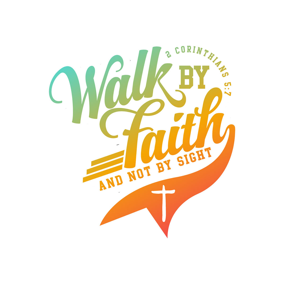 Sticker - Walk by Faith Script
