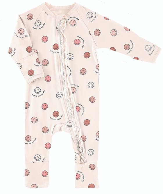 Cozy Rompers - Jesus Loves Me, Pink