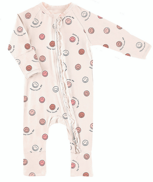 Cozy Rompers - Jesus Loves Me, Pink