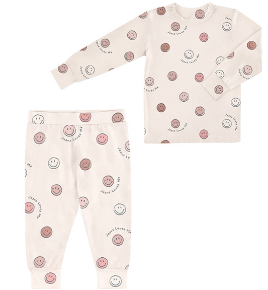 Two-Piece PJ Set - Jesus Loves Me, Pink